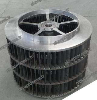 Vortex breaker classifier wheel for a dynamic air classifier, machined and assembled in our workshop